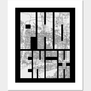 Phoenix, Arizona, USA City Map Typography - Light Posters and Art